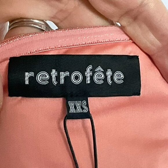 NWT Retrofete Kaiser Dress, in Apricot, size XXS, 95% polyester, 5% spandex - Picture 14 of 16